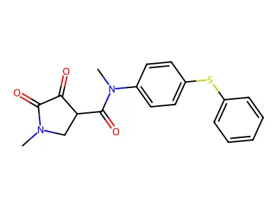 3-Pyrrolidinecarboxamide, N,1-dimethyl-4,5-dioxo-N-(4-(phenylthio)phenyl)- structure
