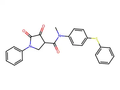 3-Pyrrolidinecarboxamide, 4,5-dioxo-N-methyl-1-phenyl-N-(4-(phenylthio)phenyl)- structure