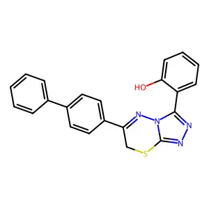 2-(6-Biphenyl-4-yl-7H-(1,2,4)triazolo(3,4-b)(1,3,4)thiadiazin-3-yl)-phenol structure