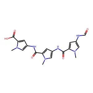 4-[[4-[(4-formamido-1-methylpyrrole-2-carbonyl)amino]-1-methylpyrrole-2-carbonyl]amino]-1-methylpyrrole-2-carboxylic acid structure