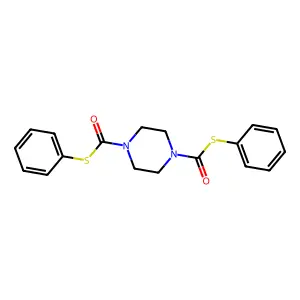 S~1~,S~4~-Diphenyl piperazine-1,4-dicarbothioate structure