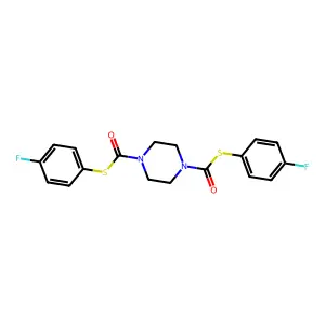 1-S,4-S-bis(4-fluorophenyl) piperazine-1,4-dicarbothioate structure