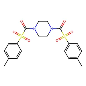 (4-methylphenyl)sulfonyl-[4-(4-methylphenyl)sulfonylcarbonylpiperazin-1-yl]methanone structure