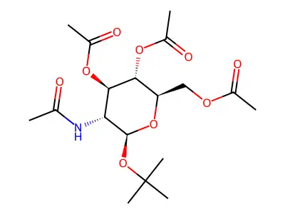 Tert-butyl 2-acetamido-3,4,6-tri-O-acetyl-2-deoxy-beta-D-glucopyranoside structure