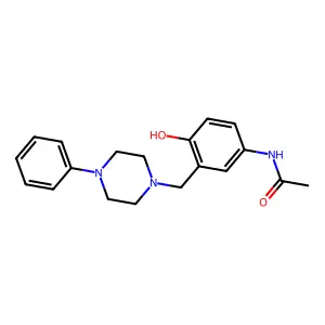 N-[4-hydroxy-3-[(4-phenylpiperazin-1-yl)methyl]phenyl]acetamide structure