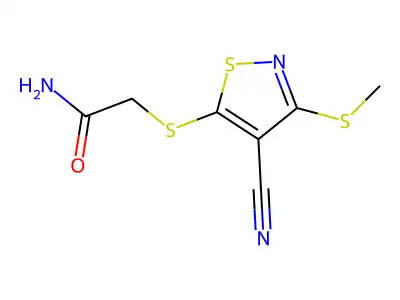 Acetamide, 2-((4-cyano-3-(methylthio)-5-isothiazolyl)thio)- structure