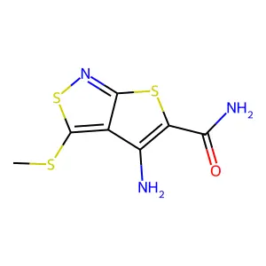 Thieno(2,3-c)isothiazole-5-carboxamide, 4-amino-3-(methylthio)- structure