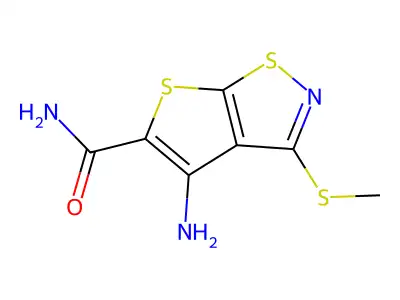 Thieno(3,2-d)isothiazole-5-carboxamide, 4-amino-3-(methylthio)- structure
