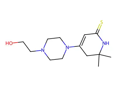 4-[4-(2-Hydroxyethyl)piperazin-1-yl]-2,2-dimethyl-1,3-dihydropyridine-6-thione structure
