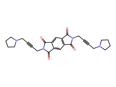 1,2,4,5-Benzenetetracarboxylic 1,2:4,5-diimide, N,N'-bis(4-(1-pyrrolidinyl)but-2-ynyl)- structure
