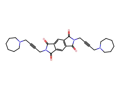 1,2,4,5-Benzenetetracarboxylic 1,2:4,5-diimide, N,N'-bis(4-(hexahydro-1H-azepin-1-yl)but-2-ynyl)- structure