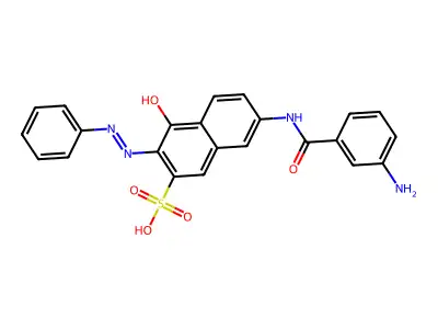 7-[(3-Aminobenzoyl)amino]-4-hydroxy-3-phenyldiazenylnaphthalene-2-sulfonic acid structure