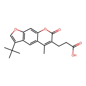 3-(3-tert-butyl-5-methyl-7-oxo-7H-furo[3,2-g]chromen-6-yl)propanoic acid structure