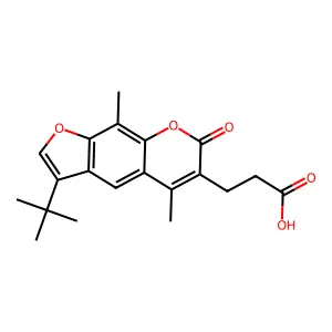 3-(3-tert-butyl-5,9-dimethyl-7-oxo-7H-furo[3,2-g]chromen-6-yl)propanoic acid structure