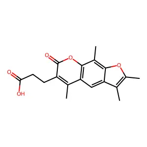 3-(2,3,5,9-tetramethyl-7-oxo-7H-furo[3,2-g]chromen-6-yl)propanoic acid structure