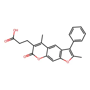 3-(2,5-dimethyl-7-oxo-3-phenyl-7H-furo[3,2-g]chromen-6-yl)propanoic acid structure