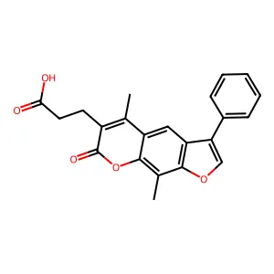 3-(5,9-dimethyl-7-oxo-3-phenyl-7H-furo[3,2-g]chromen-6-yl)propanoic acid structure