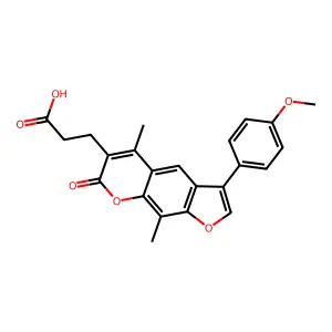 3-[3-(4-Methoxyphenyl)-5,9-dimethyl-7-oxofuro[3,2-g]chromen-6-yl]propanoic acid structure