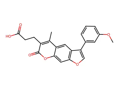 3-[3-(3-Methoxyphenyl)-5-methyl-7-oxofuro[3,2-g]chromen-6-yl]propanoic acid structure