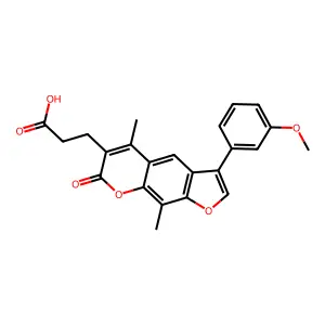 3-[3-(3-Methoxyphenyl)-5,9-dimethyl-7-oxofuro[3,2-g]chromen-6-yl]propanoic acid structure