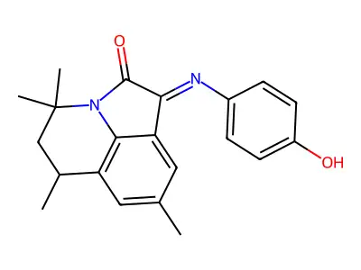 (1E)-1-[(4-hydroxyphenyl)imino]-4,4,6,8-tetramethyl-5,6-dihydro-4H-pyrrolo[3,2,1-ij]quinolin-2(1H)-one structure