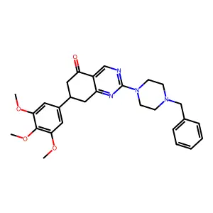 2-(4-benzylpiperazin-1-yl)-7-(3,4,5-trimethoxyphenyl)-7,8-dihydroquinazolin-5(6H)-one structure