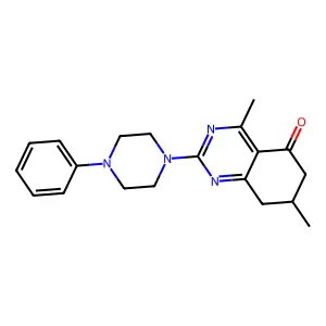 4,7-dimethyl-2-(4-phenylpiperazin-1-yl)-7,8-dihydroquinazolin-5(6H)-one structure