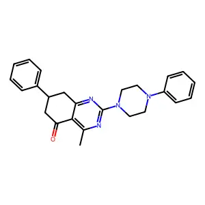 4-methyl-7-phenyl-2-(4-phenylpiperazin-1-yl)-7,8-dihydroquinazolin-5(6H)-one structure