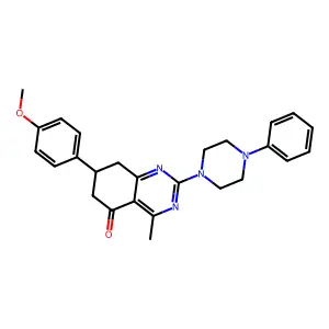 7-(4-methoxyphenyl)-4-methyl-2-(4-phenylpiperazin-1-yl)-7,8-dihydroquinazolin-5(6H)-one structure