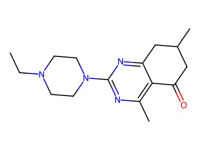 2-(4-ethylpiperazin-1-yl)-4,7-dimethyl-7,8-dihydroquinazolin-5(6H)-one structure