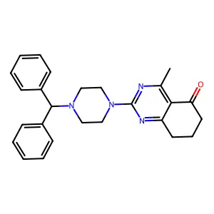 2-[4-(diphenylmethyl)piperazin-1-yl]-4-methyl-7,8-dihydroquinazolin-5(6H)-one structure