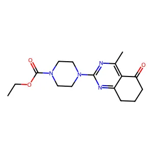 ethyl 4-(4-methyl-5-oxo-7,8-dihydro-6H-quinazolin-2-yl)piperazine-1-carboxylate structure