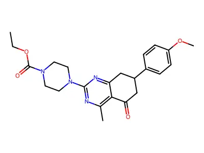 ethyl 4-[7-(4-methoxyphenyl)-4-methyl-5-oxo-5,6,7,8-tetrahydroquinazolin-2-yl]piperazine-1-carboxylate structure