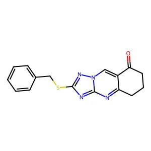 2-Benzylsulfanyl-6,7-dihydro-5H-[1,2,4]triazolo[5,1-b]quinazolin-8-one structure