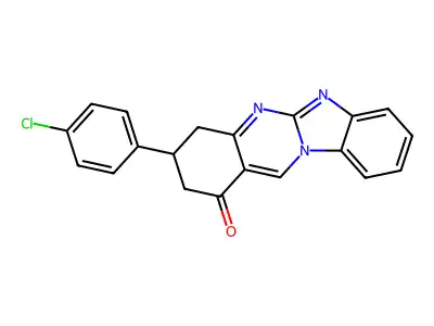 3-(4-chlorophenyl)-3,4-dihydrobenzimidazo[2,1-b]quinazolin-1(2H)-one structure