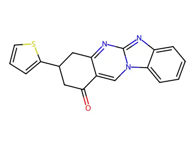 3-(thiophen-2-yl)-3,4-dihydrobenzimidazo[2,1-b]quinazolin-1(2H)-one structure