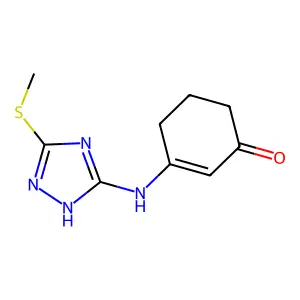 3-[(3-methylthio-1H-1,2,4-triazol-5-yl)amino]cyclohex-2-en-1-one structure