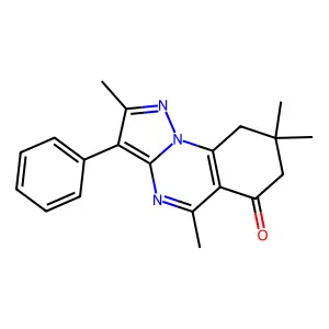 2,5,8,8-Tetramethyl-3-phenyl-7,9-dihydropyrazolo[1,5-a]quinazolin-6-one structure