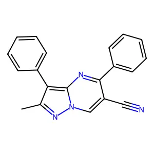 2-Methyl-3,5-diphenylpyrazolo[1,5-a]pyrimidine-6-carbonitrile structure