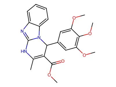 methyl 2-methyl-4-(3,4,5-trimethoxyphenyl)-1,4-dihydropyrimido[1,2-a]benzimidazole-3-carboxylate structure
