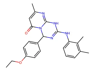 2-[(2,3-dimethylphenyl)amino]-4-(4-ethoxyphenyl)-8-methyl-1,4-dihydro-6H-pyrimido[1,2-a][1,3,5]triazin-6-one structure