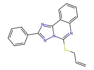2-Phenyl-5-(prop-2-en-1-ylsulfanyl)[1,2,4]triazolo[1,5-c]quinazoline structure