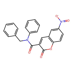 N-benzyl-6-nitro-2-oxo-N-phenylchromene-3-carboxamide structure