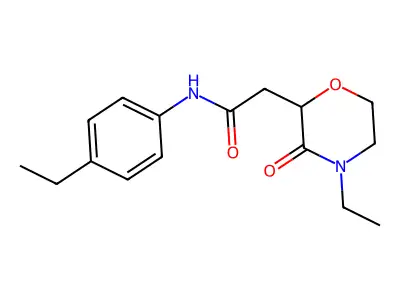 2-(4-ethyl-3-oxomorpholin-2-yl)-N-(4-ethylphenyl)acetamide structure