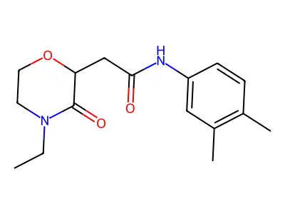 N-(3,4-dimethylphenyl)-2-(4-ethyl-3-oxomorpholin-2-yl)acetamide structure