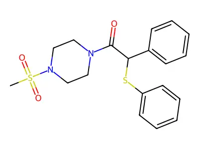 1-(Methylsulfonyl)-4-[phenyl(phenylthio)acetyl]piperazine structure