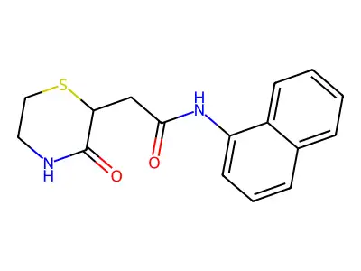 N-(naphthalen-1-yl)-2-(3-oxothiomorpholin-2-yl)acetamide structure
