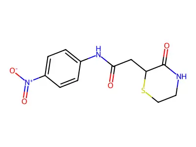 N-(4-nitrophenyl)-2-(3-oxothiomorpholin-2-yl)acetamide structure