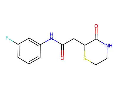 N-(3-fluorophenyl)-2-(3-oxothiomorpholin-2-yl)acetamide structure