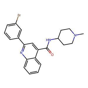2-(3-bromophenyl)-N-(1-methylpiperidin-4-yl)quinoline-4-carboxamide structure